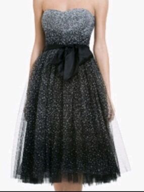 BCBG "Rae" Strapless Dot Tulle Party Dress 6